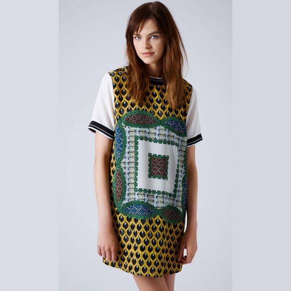 Topshop Dresses & Skirts - Topshop Scarf Placement Print Tunic Shift Dress 8